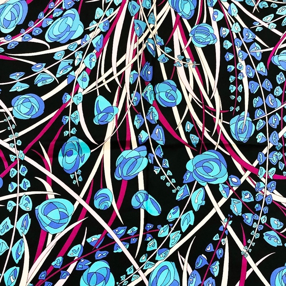 Vintage Emilio Pucci Silk Scarf Shawl Abstract Florals Italy 34in Rare Print - Picture 5 of 7